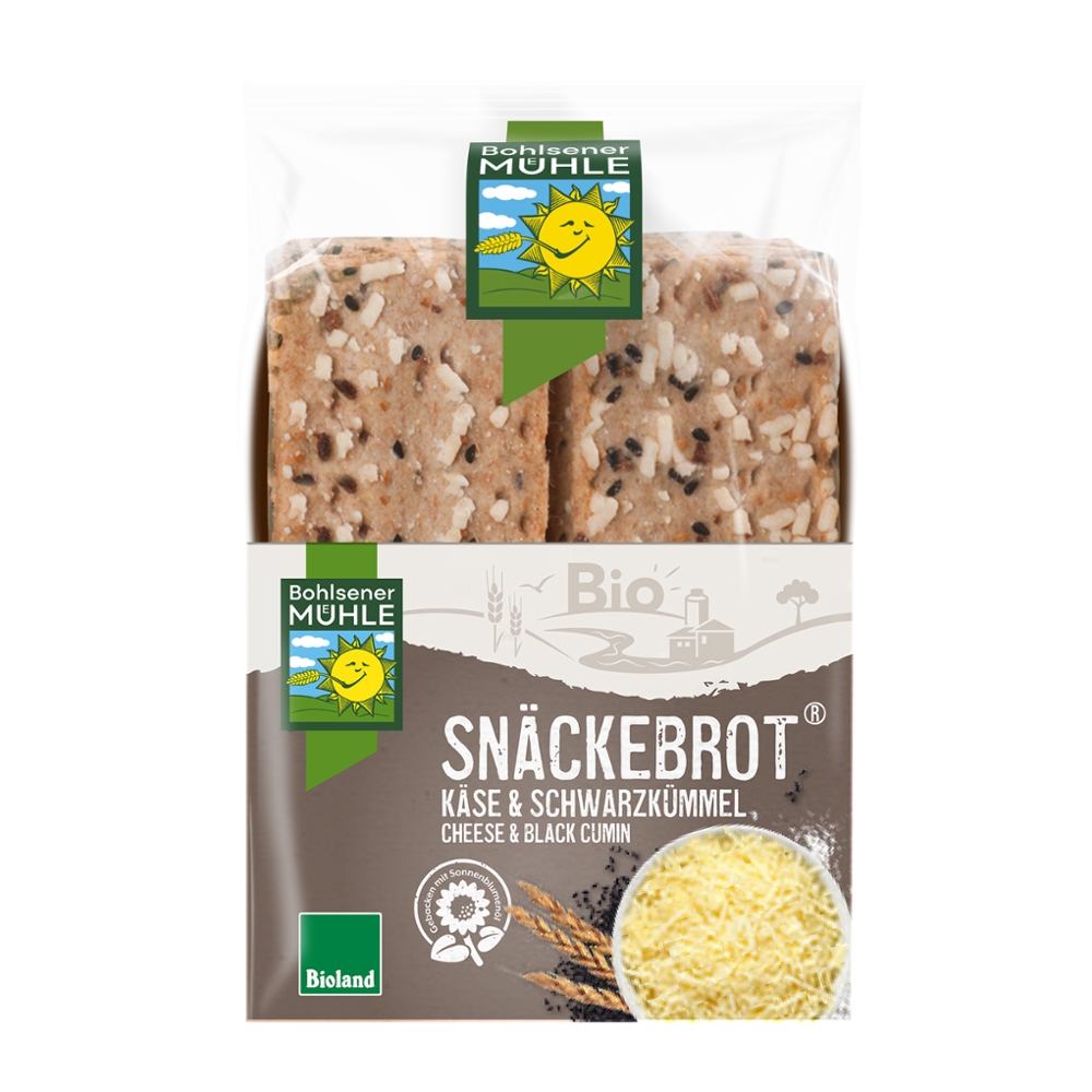 Snäckebrot Käse und Schwarzkümmel